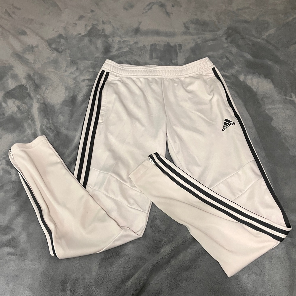 Adidas White and Black Jogger Pants - Women’s Small